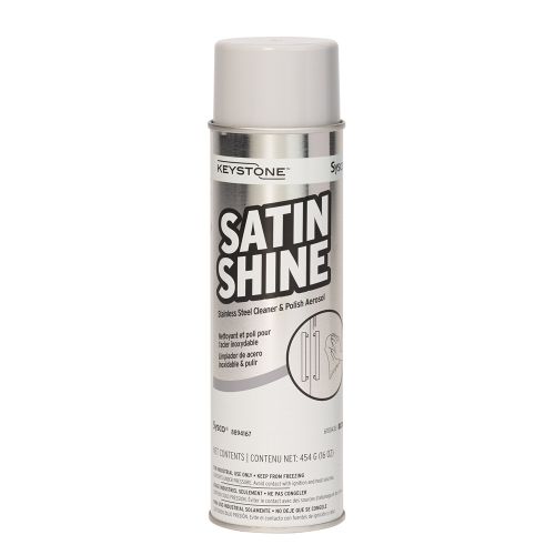 Keystone Satin Shine Stainless Steel Cleaner and Polish (Oil-Based), Aerosol, 16oz, #6100430